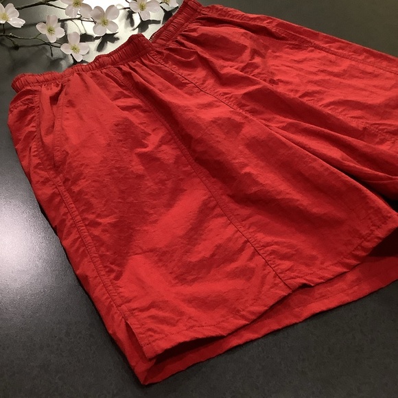 Speedo Paneled Red & Tan Logo Swim Trunks Paneled NWOT Yoked Back - Picture 3 of 12